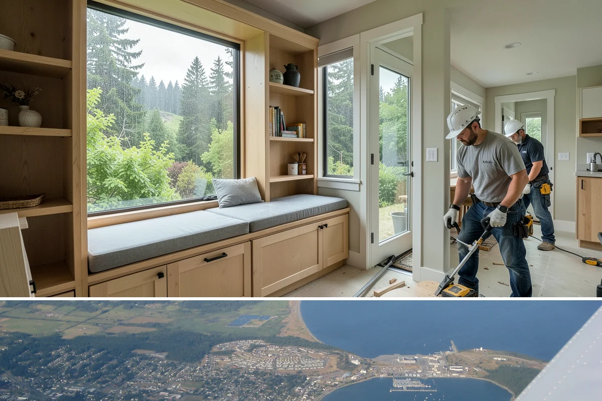 Faux Beam Installation in Oak Harbor, Island County, WA - Decorative beam installs are indoor projects that fit comfortably in any season.