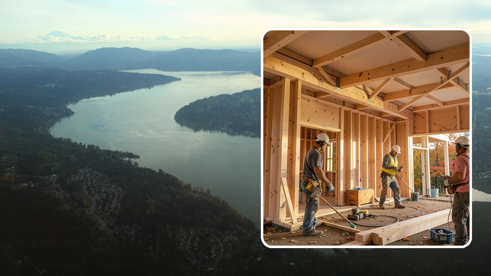 Faux Beam Installation in Sammamish, King County, WA - Adding lightweight decorative beams to bring warmth and character to a ceiling without structural work.