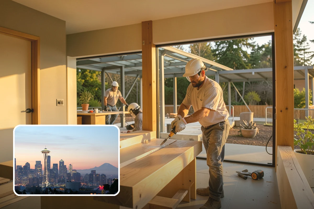 Faux Beam Installation in Seattle, King County, WA - Adds character without structural work