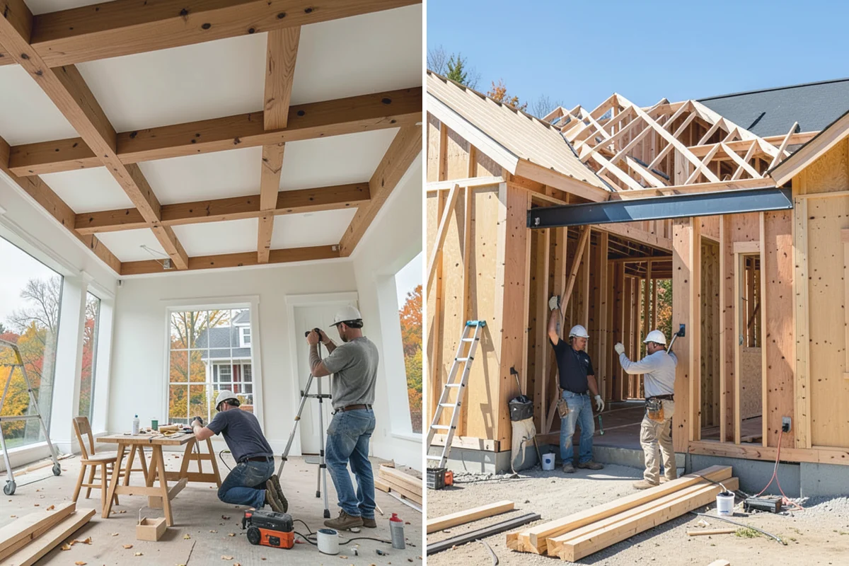 Faux Beam Installation in South Prairie, Pierce County, WA - Plan beam layout and spacing