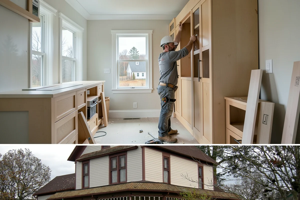 Faux Beam Installation in Sumner, Pierce County, WA - Decorative beam installs are indoor projects that fit comfortably in any season.