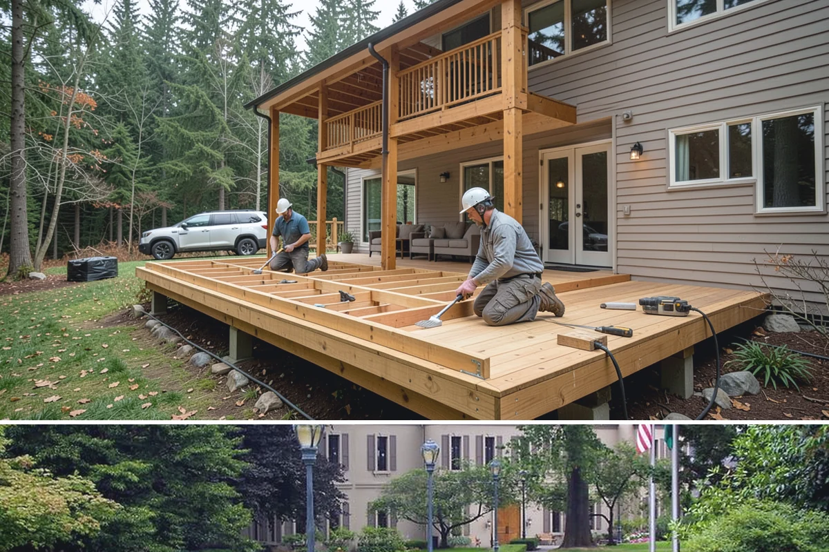 Faux Beam Installation in Woodinville, King County, WA - Decorative beam installs are indoor projects that fit comfortably in any season.