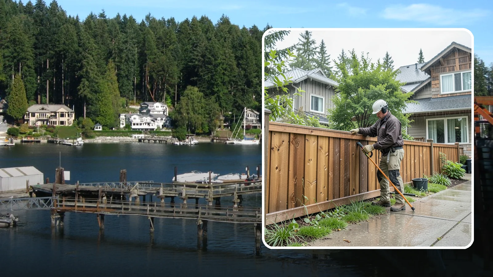 Fence Repair in Gig Harbor, Pierce County, WA - Reliable fence repair that restores leaning, damaged, or storm-worn fencing to solid, secure condition.