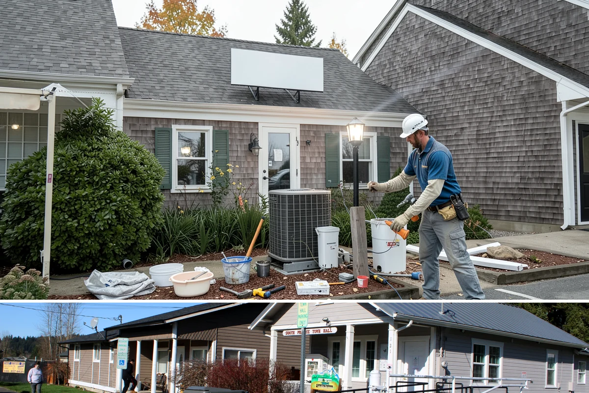 Fence Repair in South Prairie, Pierce County, WA - Repairs are best made in drier weather so reset posts can cure in stable ground.
