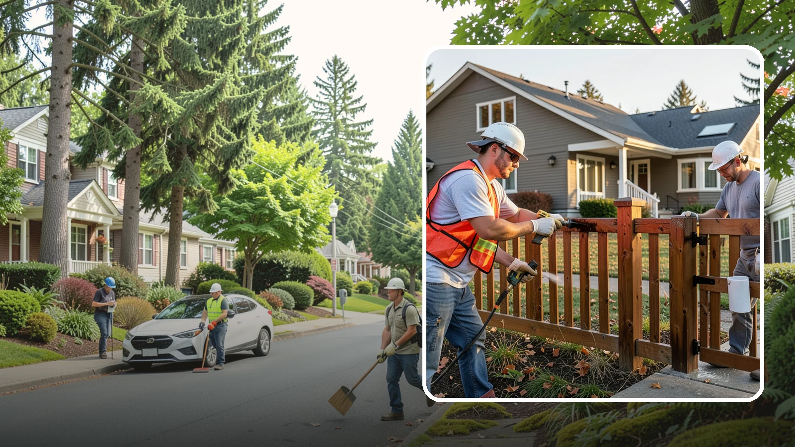 Fence Staining in Beaux Arts Village, King County, WA - Fence staining protects your wood fence from moisture, mildew, and sun-driven graying.