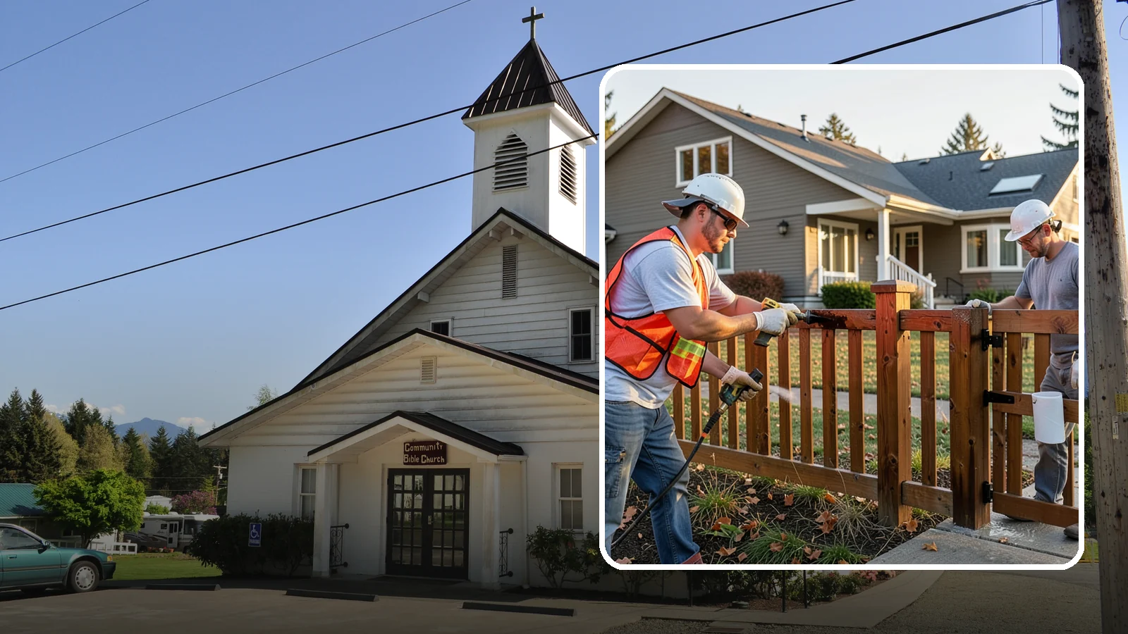 Fence Staining in Concrete, Skagit County, WA - Fence staining protects your wood fence from moisture, mildew, and sun-driven graying.