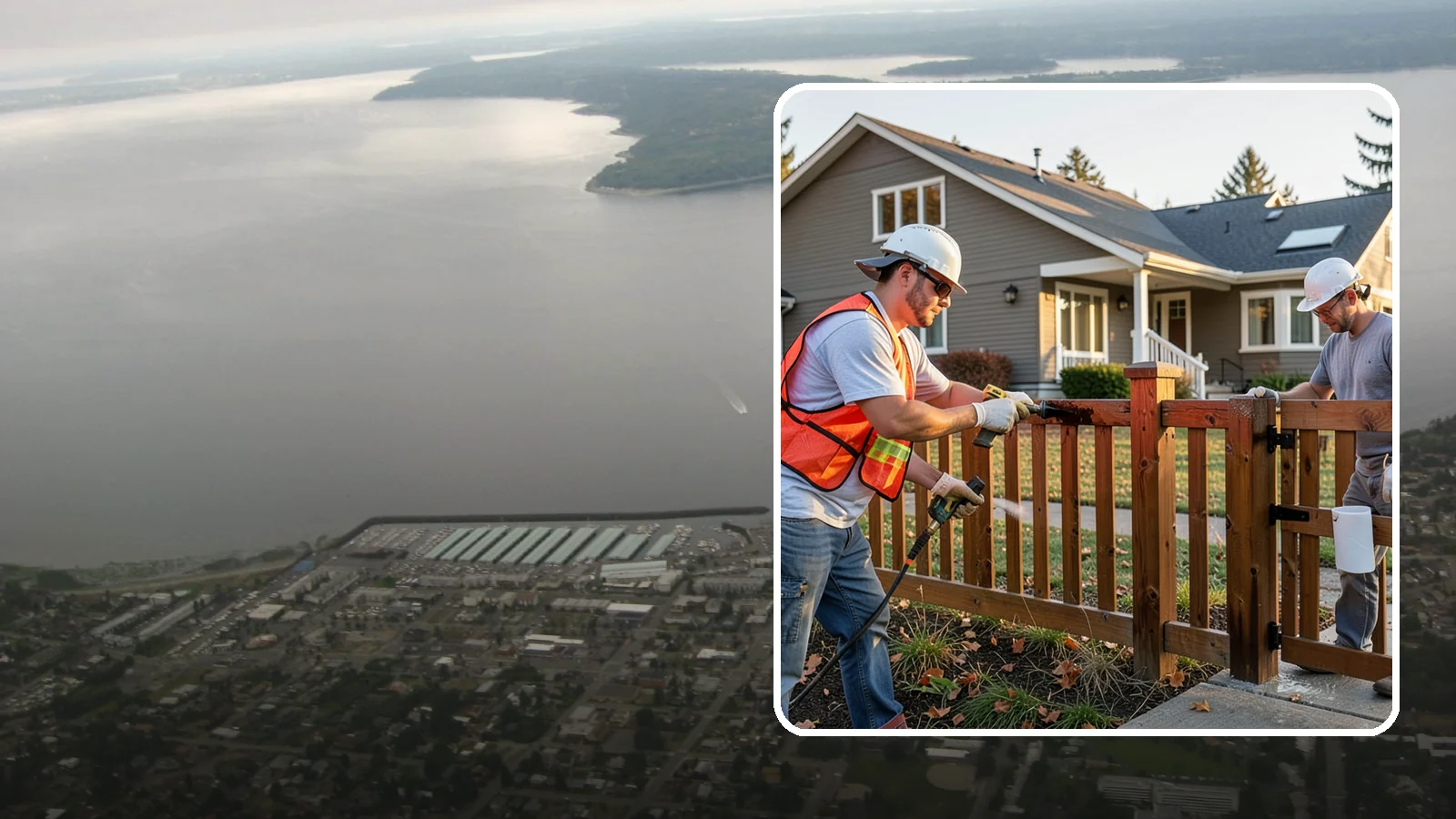 Fence Staining in Des Moines, King County, WA - Fence staining protects your wood fence from moisture, mildew, and sun-driven graying.