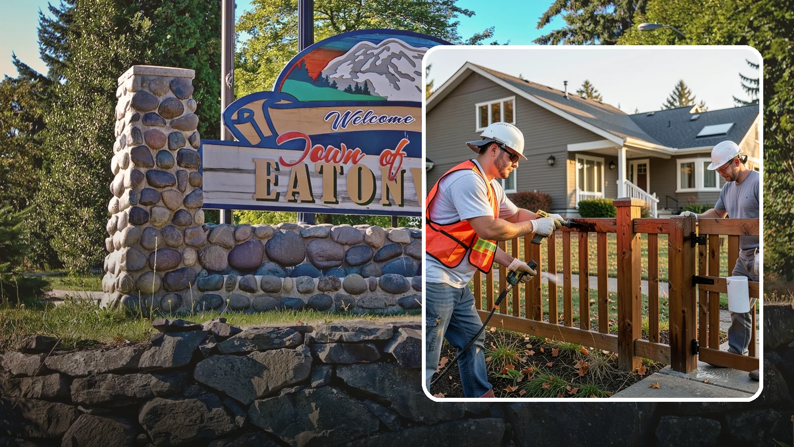 Fence Staining in Eatonville, Pierce County, WA - Fence staining protects your wood fence from moisture, mildew, and sun-driven graying.