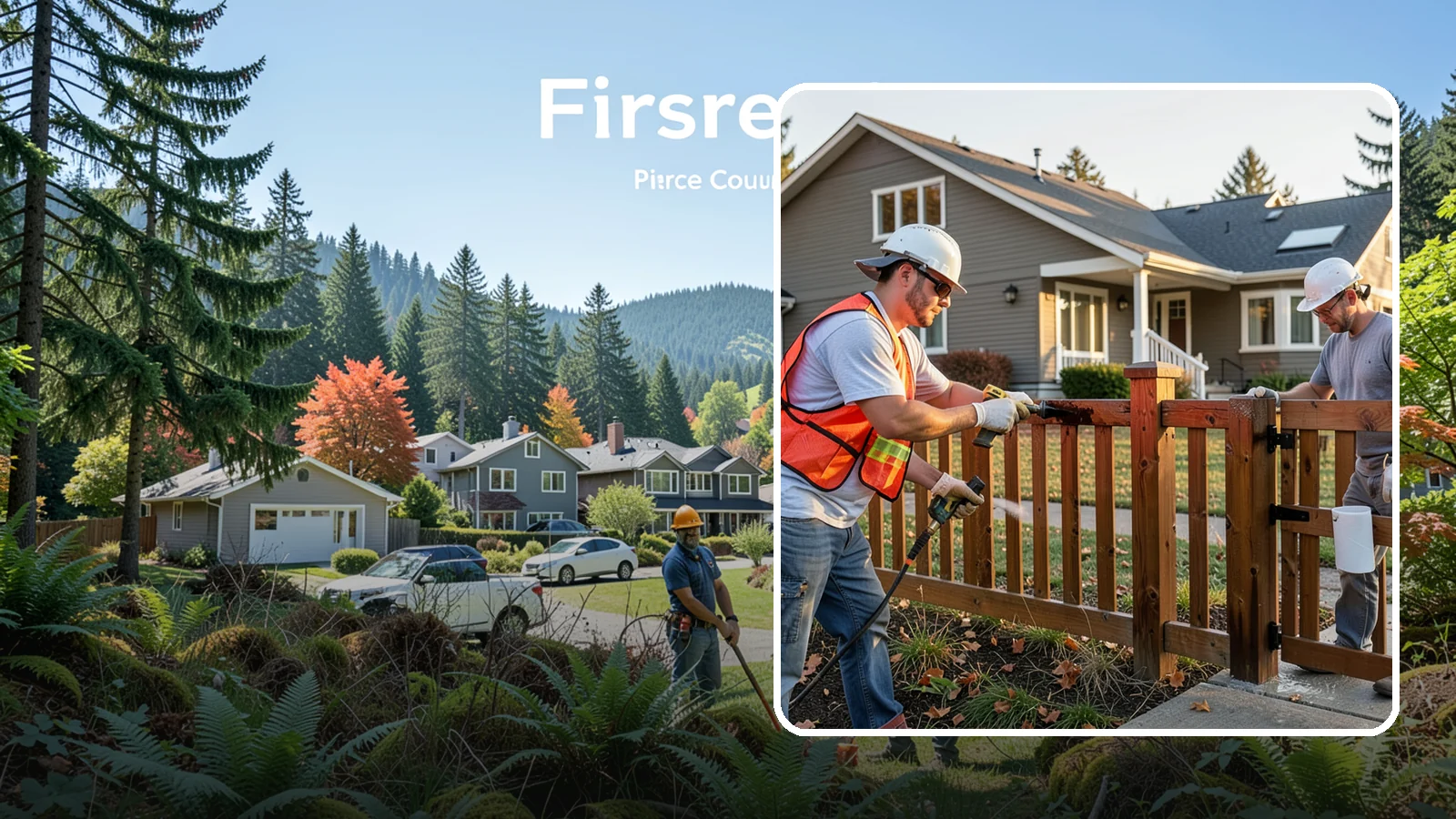 Fence Staining in Fircrest, Pierce County, WA - Fence staining protects your wood fence from moisture, mildew, and sun-driven graying.