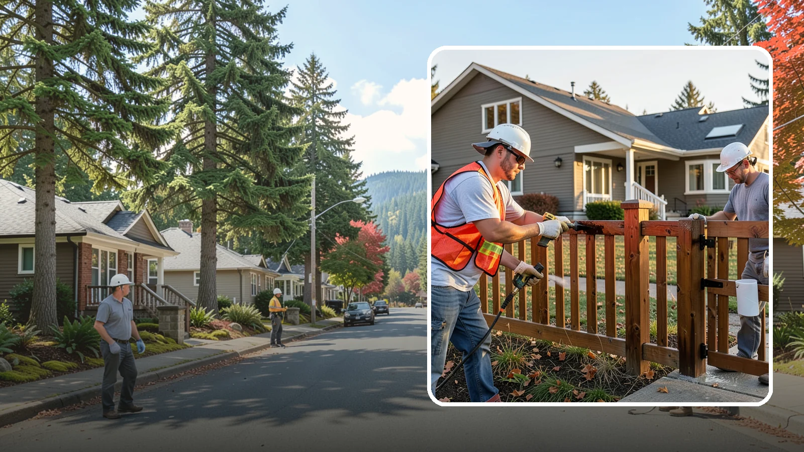Fence Staining in Hunts Point, King County, WA - Fence staining protects your wood fence from moisture, mildew, and sun-driven graying.