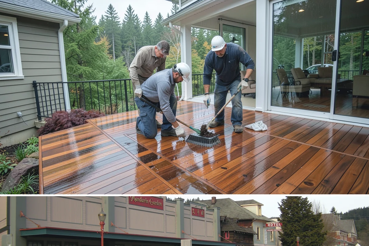 Fence Staining in Issaquah, King County, WA - Plan fence staining for the drier summer months when the wood can fully dry before and after application.