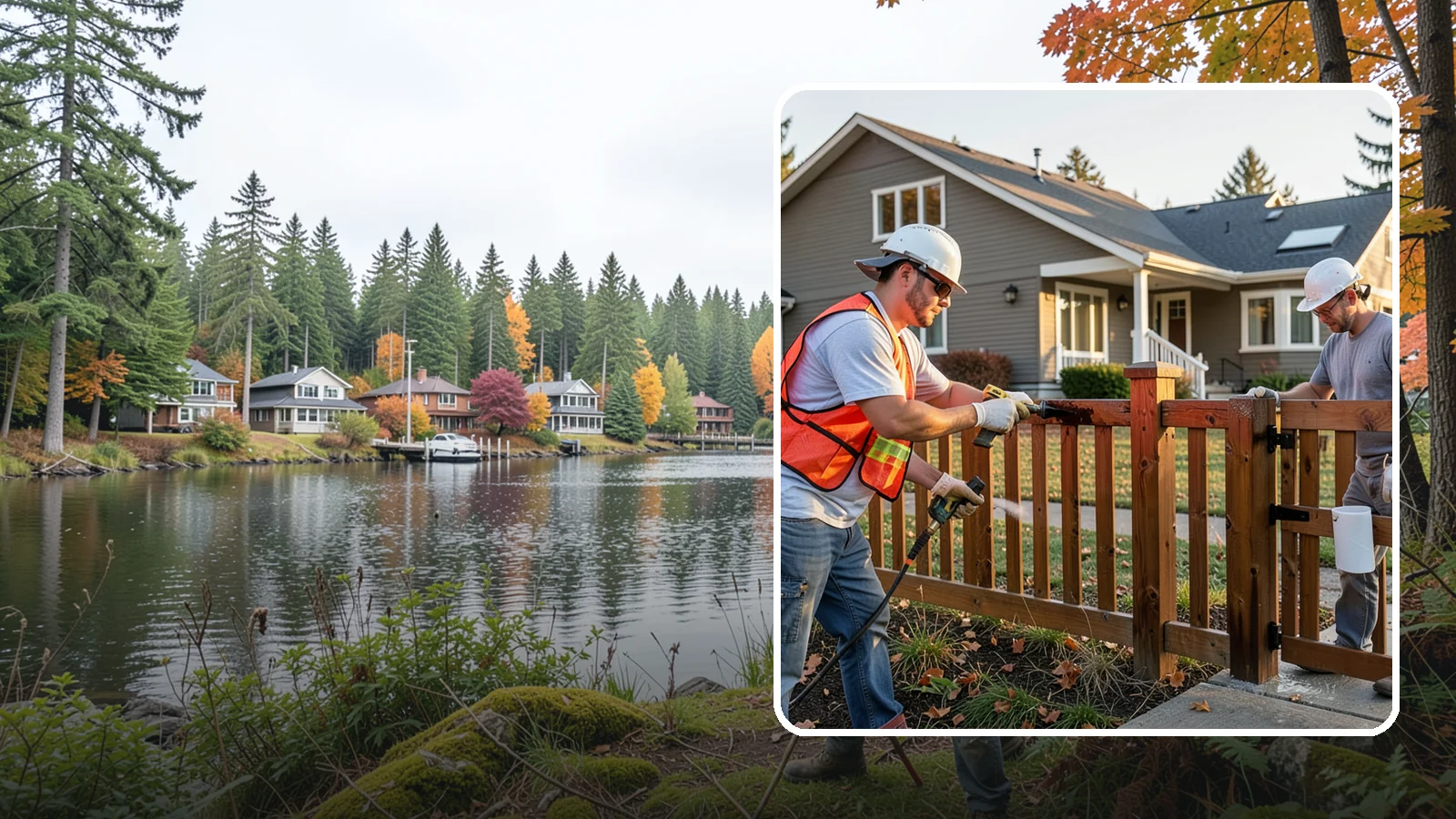 Fence Staining in La Conner, Skagit County, WA - Fence staining protects your wood fence from moisture, mildew, and sun-driven graying.