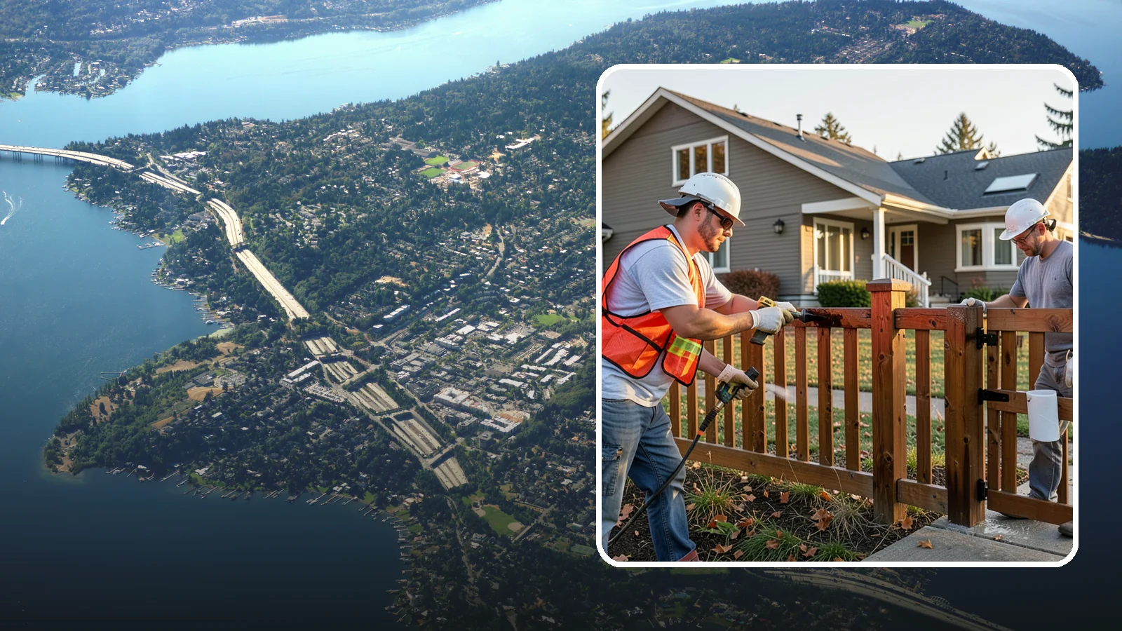 Fence Staining in Mercer Island, King County, WA - Fence staining protects your wood fence from moisture, mildew, and sun-driven graying.