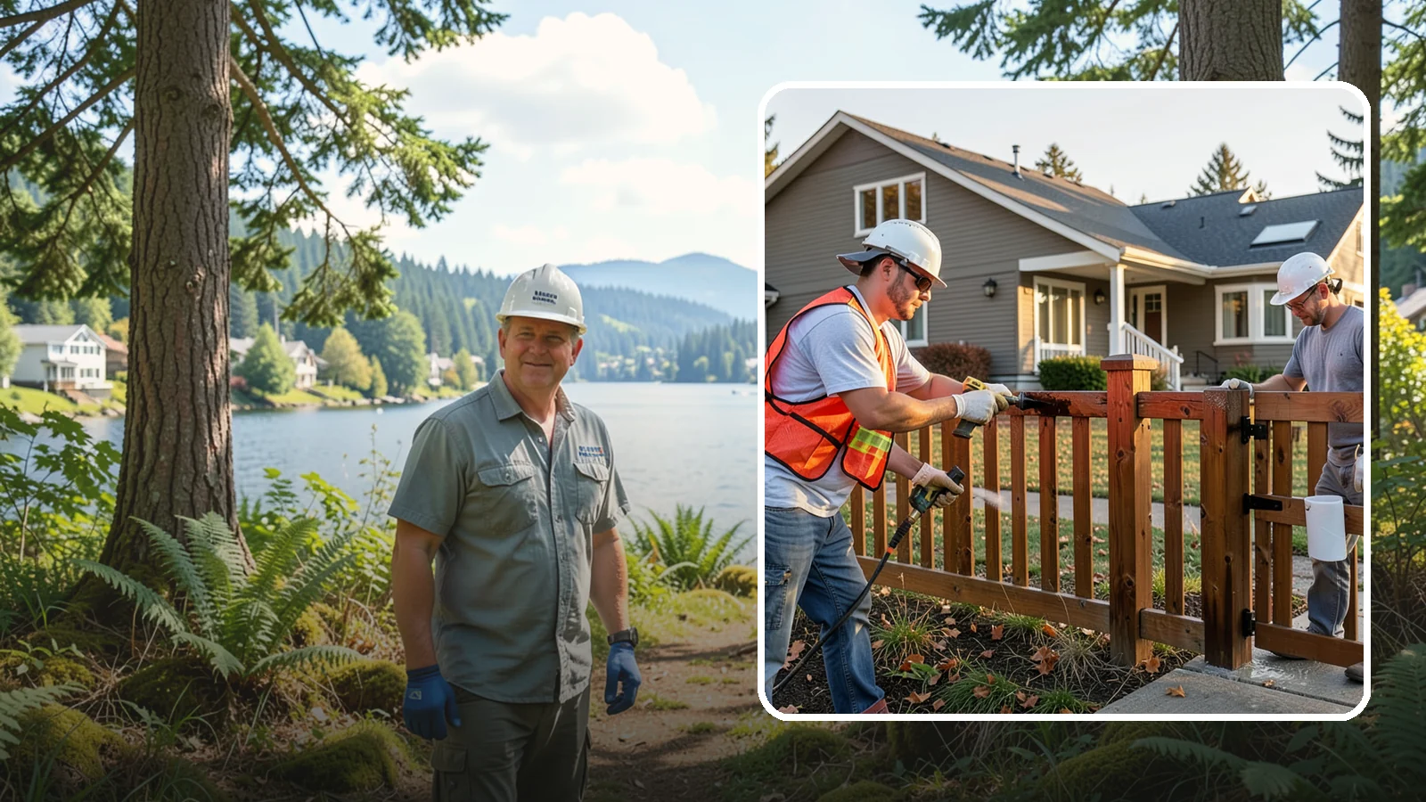 Fence Staining in Milton, King County, WA - Fence staining protects your wood fence from moisture, mildew, and sun-driven graying.