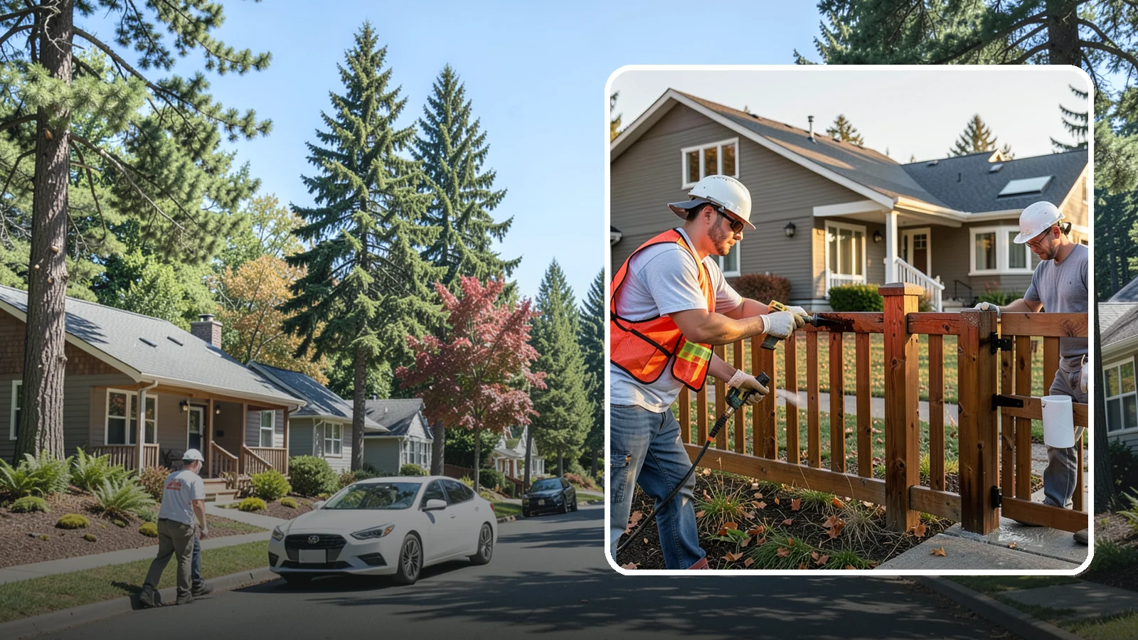 Fence Staining in Orting, Pierce County, WA - Fence staining protects your wood fence from moisture, mildew, and sun-driven graying.