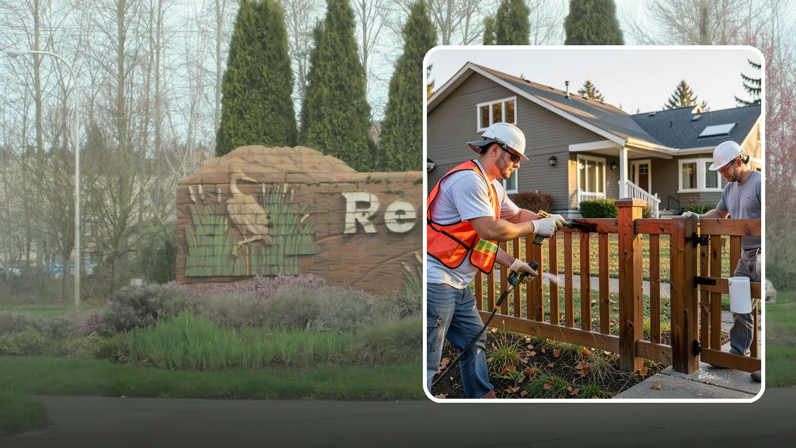 Fence Staining in Renton, King County, WA - Fence staining protects your wood fence from moisture, mildew, and sun-driven graying.