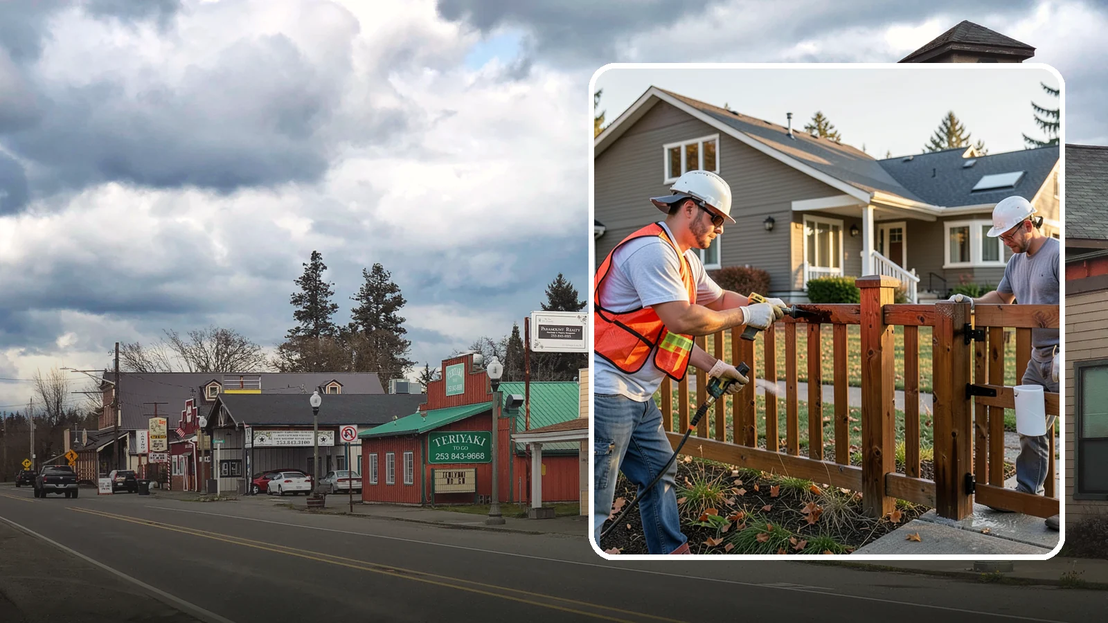 Fence Staining in Roy, Pierce County, WA - Fence staining protects your wood fence from moisture, mildew, and sun-driven graying.