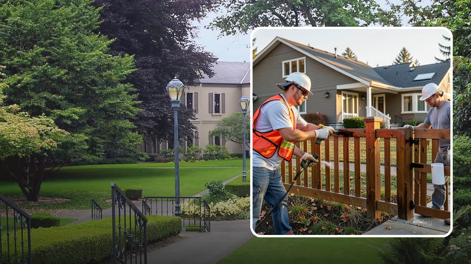 Fence Staining in Woodinville, King County, WA - Fence staining protects your wood fence from moisture, mildew, and sun-driven graying.