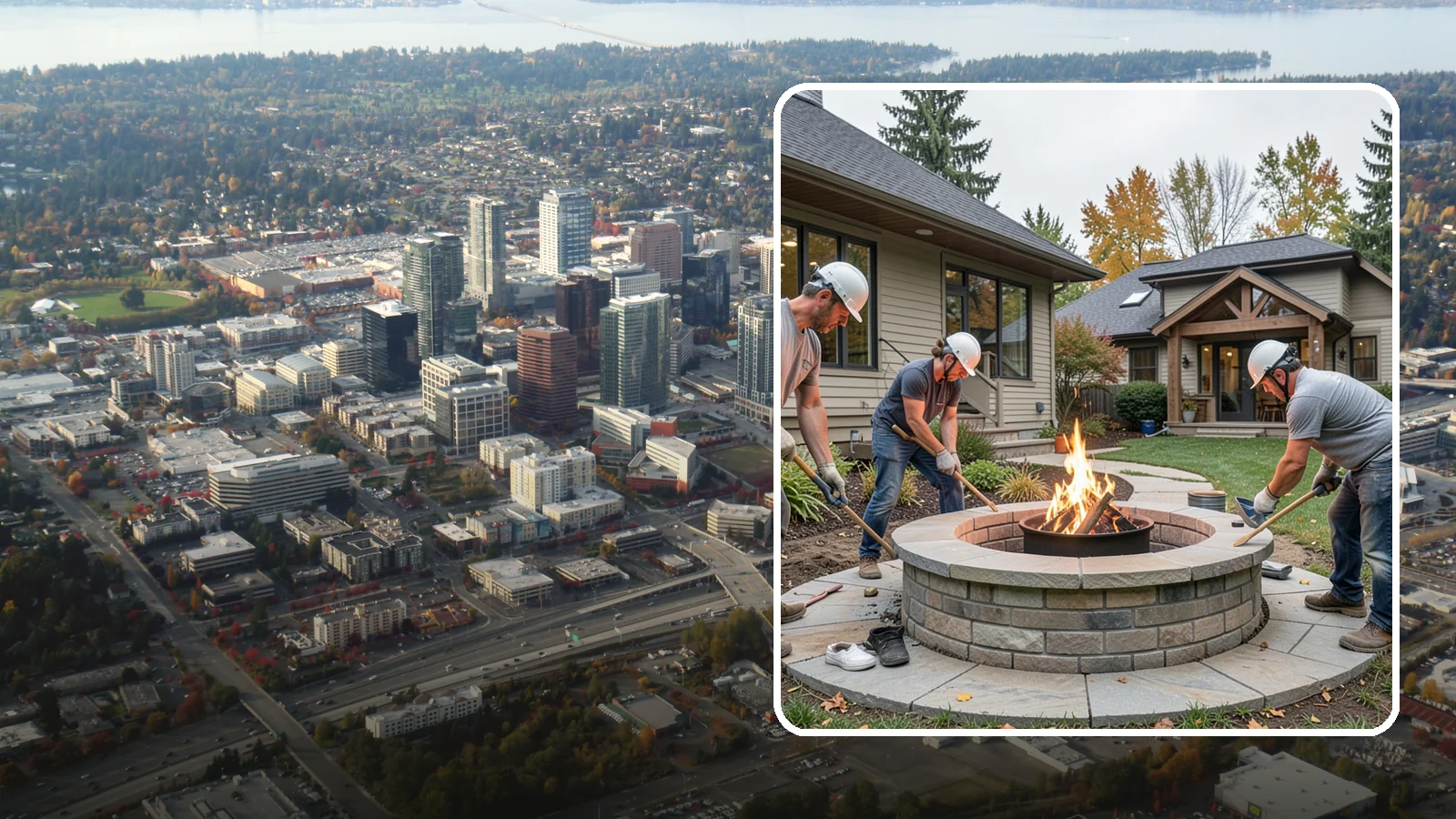 Fire Pit Construction in Bellevue, King County, WA - A permanent stone or gas fire pit that turns your yard into a year-round gathering spot.
