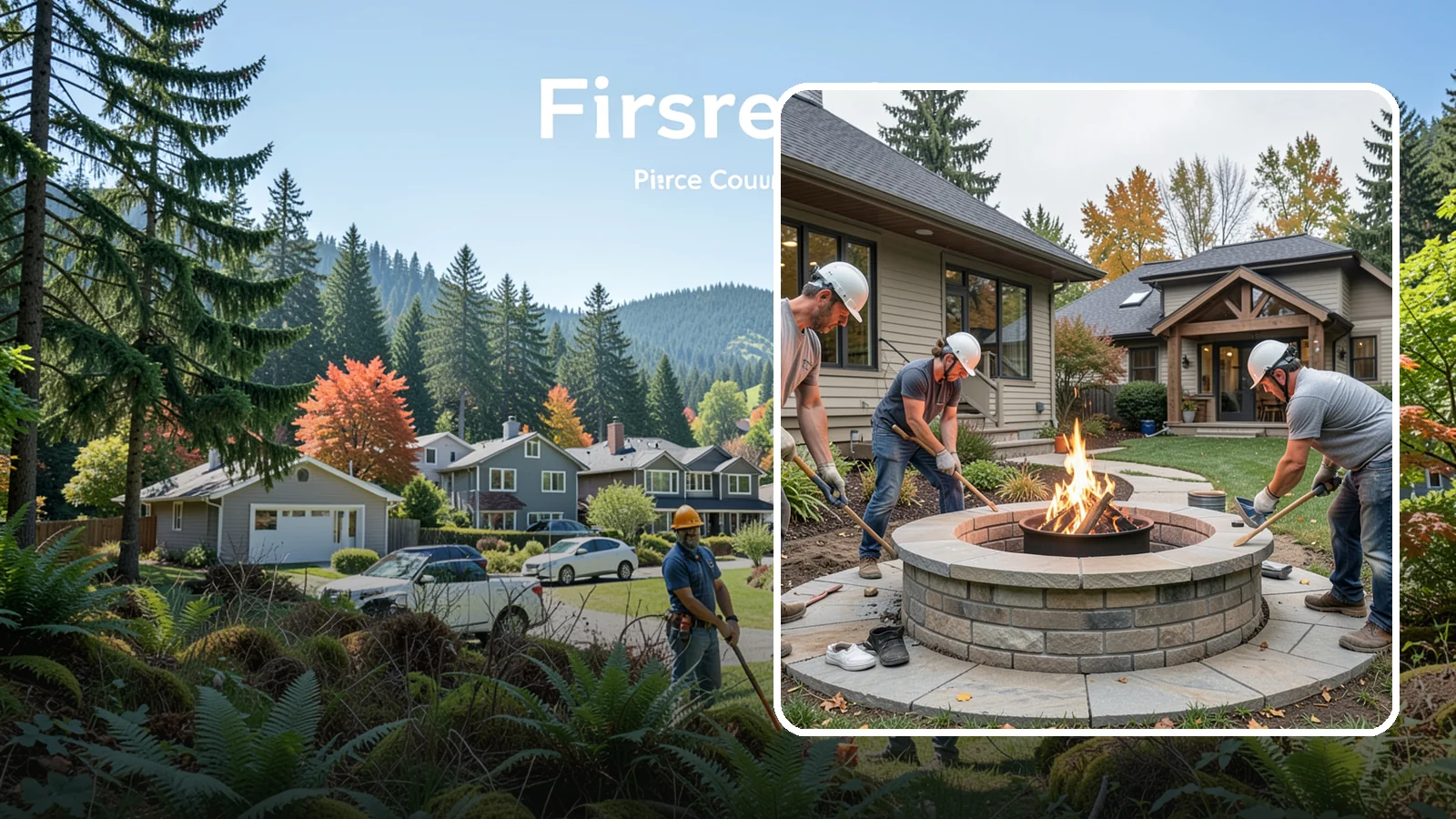 Fire Pit Construction in Fircrest, Pierce County, WA - A permanent stone or gas fire pit that turns your yard into a year-round gathering spot.