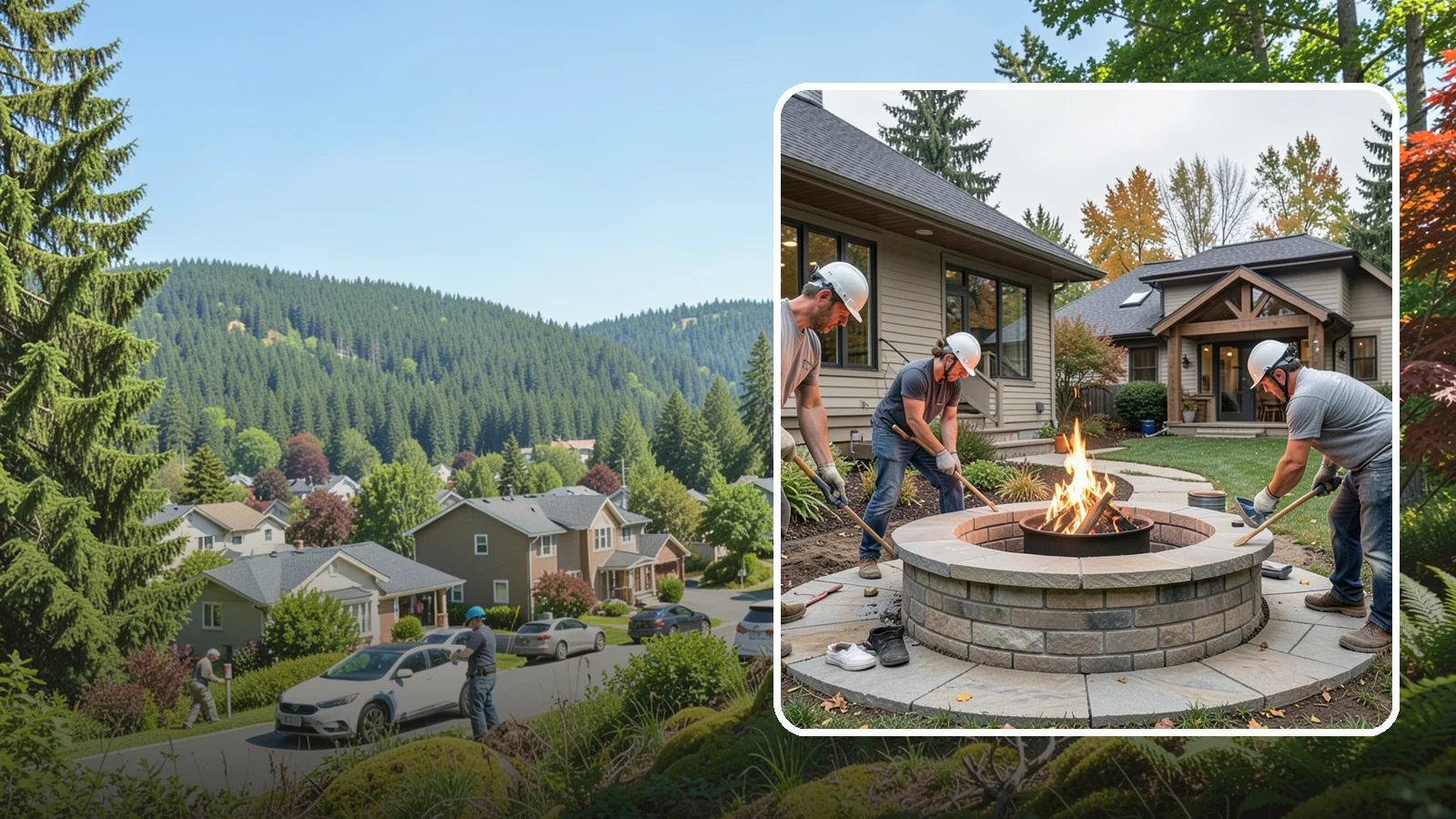 Fire Pit Construction in Index, Snohomish County, WA - A permanent stone or gas fire pit that turns your yard into a year-round gathering spot.