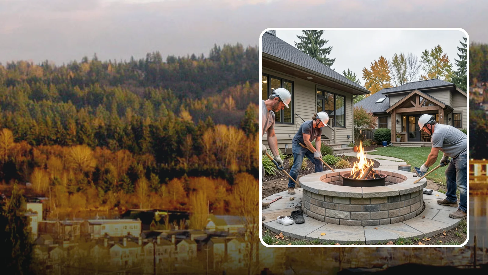 Fire Pit Construction in Kenmore, King County, WA - A permanent stone or gas fire pit that turns your yard into a year-round gathering spot.