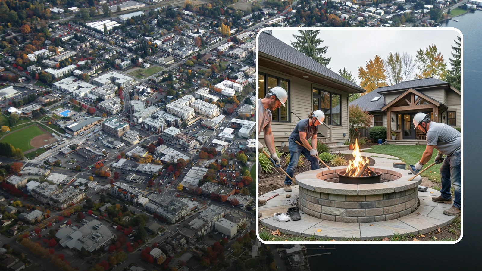 Fire Pit Construction in Kirkland, King County, WA - A permanent stone or gas fire pit that turns your yard into a year-round gathering spot.