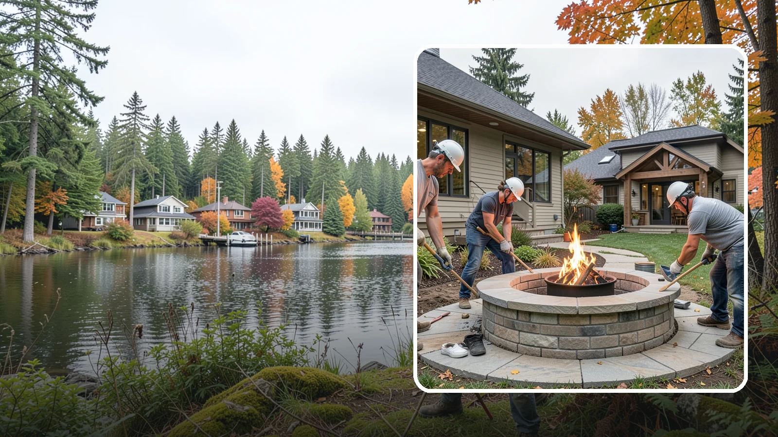Fire Pit Construction in La Conner, Skagit County, WA - A permanent stone or gas fire pit that turns your yard into a year-round gathering spot.
