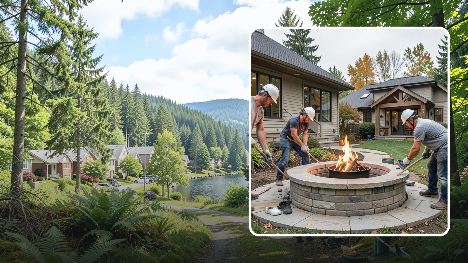 Fire Pit Construction in Lake Forest Park, King County, WA - A permanent stone or gas fire pit that turns your yard into a year-round gathering spot.