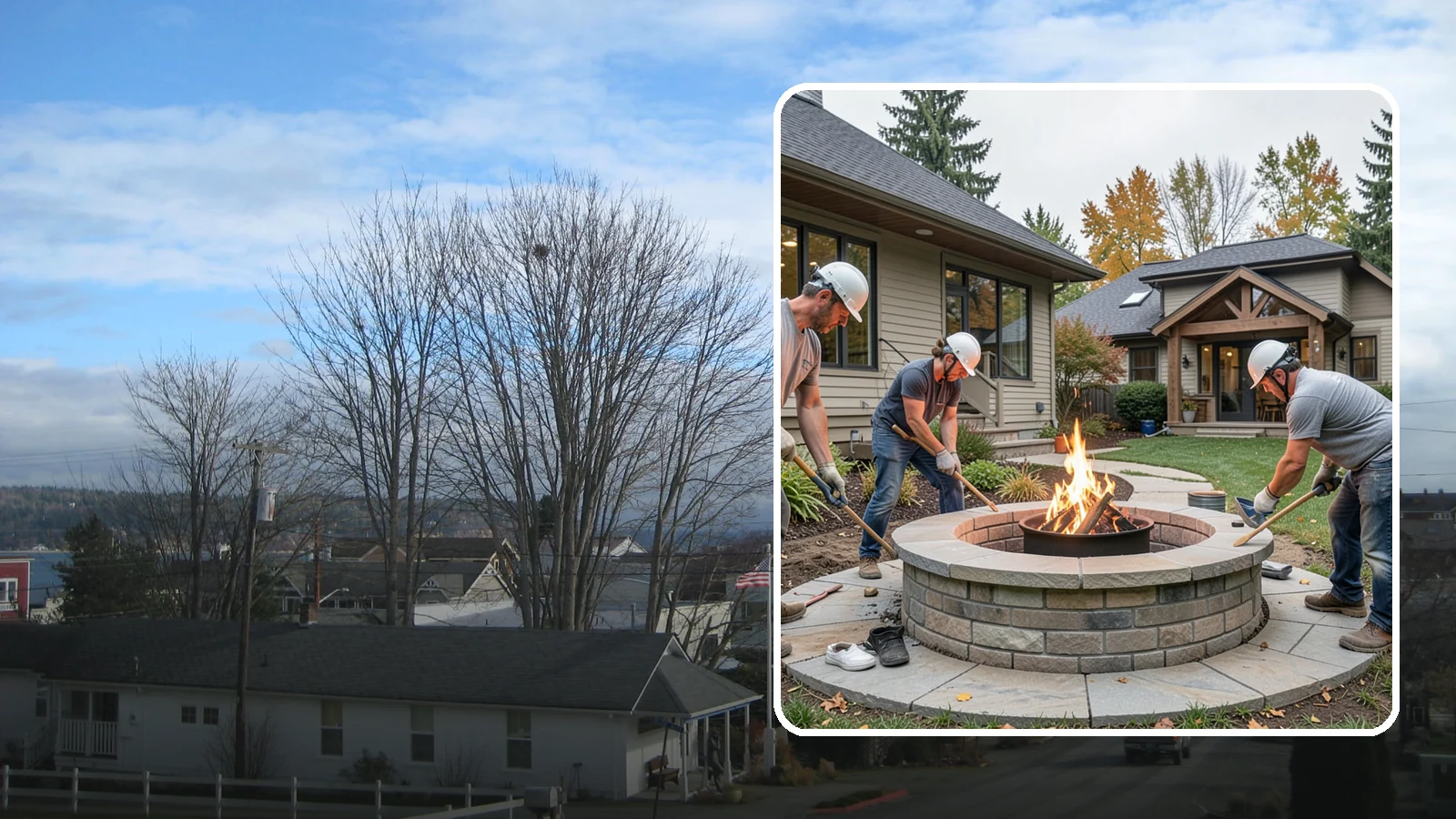 Fire Pit Construction in Langley, Island County, WA - A permanent stone or gas fire pit that turns your yard into a year-round gathering spot.