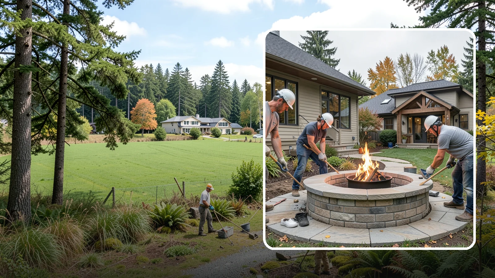 Fire Pit Construction in Lyman, Skagit County, WA - A permanent stone or gas fire pit that turns your yard into a year-round gathering spot.