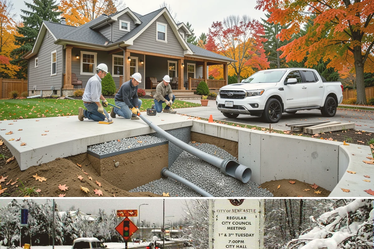 Fire Pit Construction in Newcastle, King County, WA - Build in the dry summer stretch so masonry and base materials set before the rainy season.