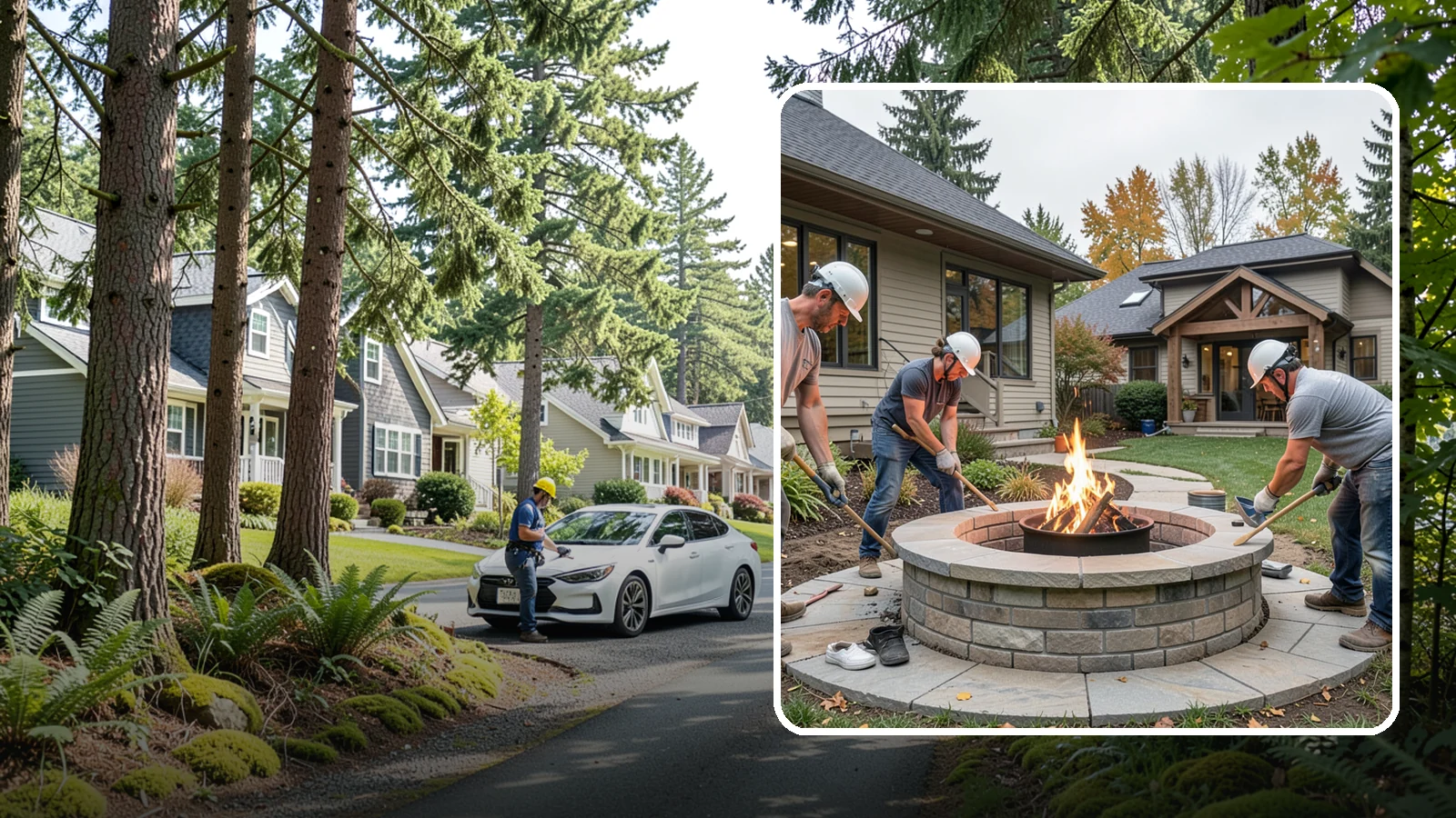 Fire Pit Construction in Normandy Park, King County, WA - A permanent stone or gas fire pit that turns your yard into a year-round gathering spot.