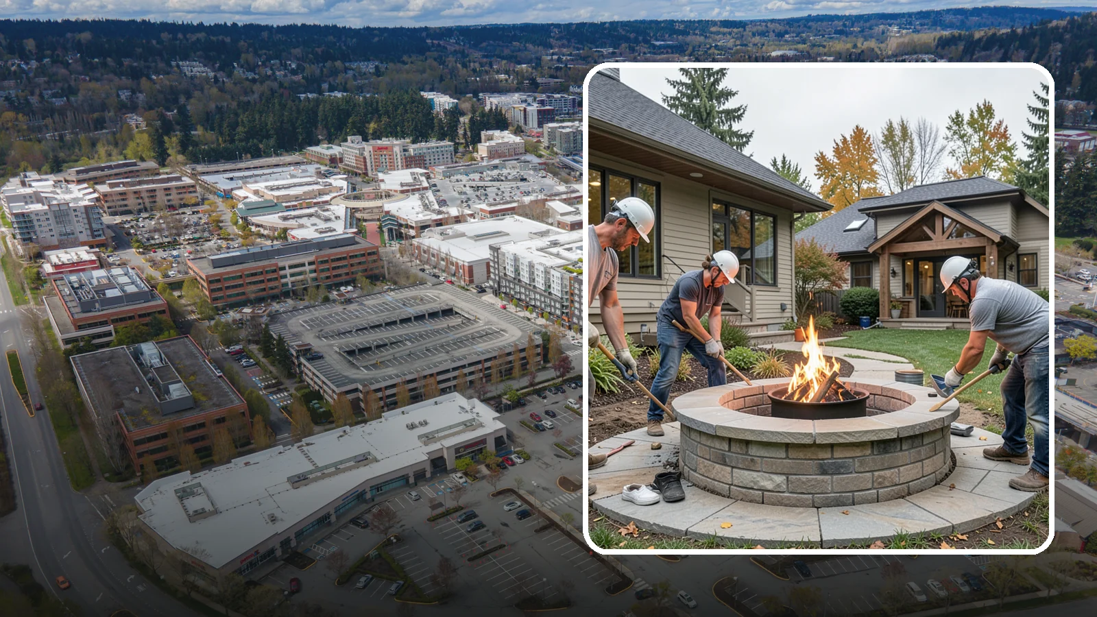 Fire Pit Construction in Redmond, King County, WA - A permanent stone or gas fire pit that turns your yard into a year-round gathering spot.