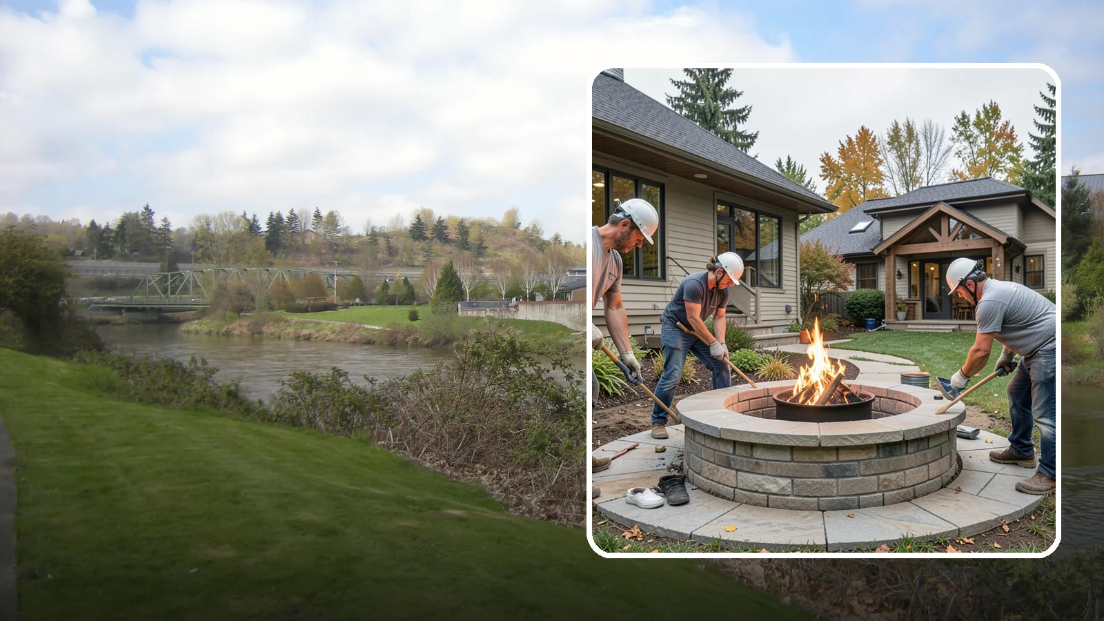 Fire Pit Construction in Tukwila, King County, WA - A permanent stone or gas fire pit that turns your yard into a year-round gathering spot.