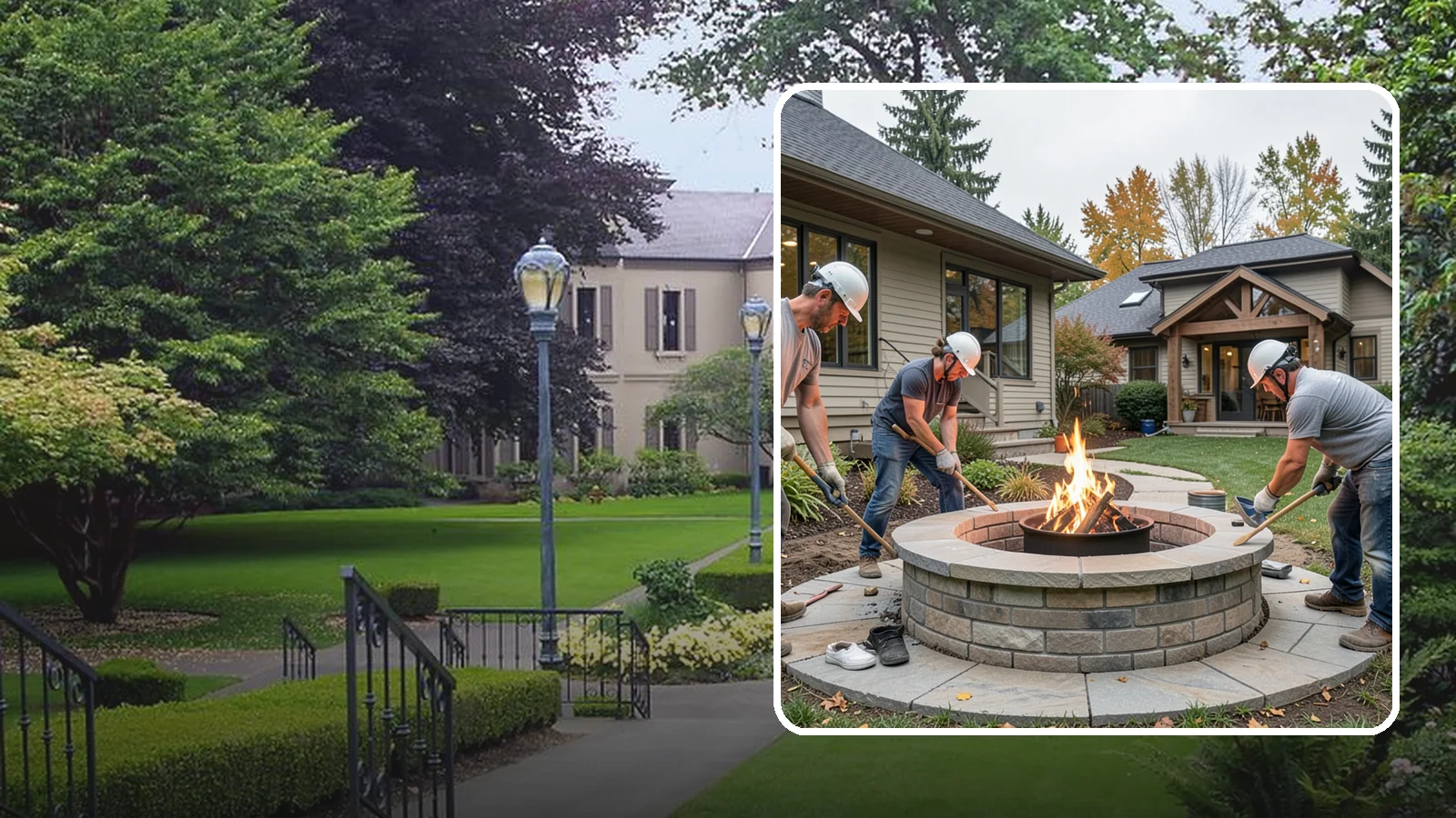 Fire Pit Construction in Woodinville, King County, WA - A permanent stone or gas fire pit that turns your yard into a year-round gathering spot.