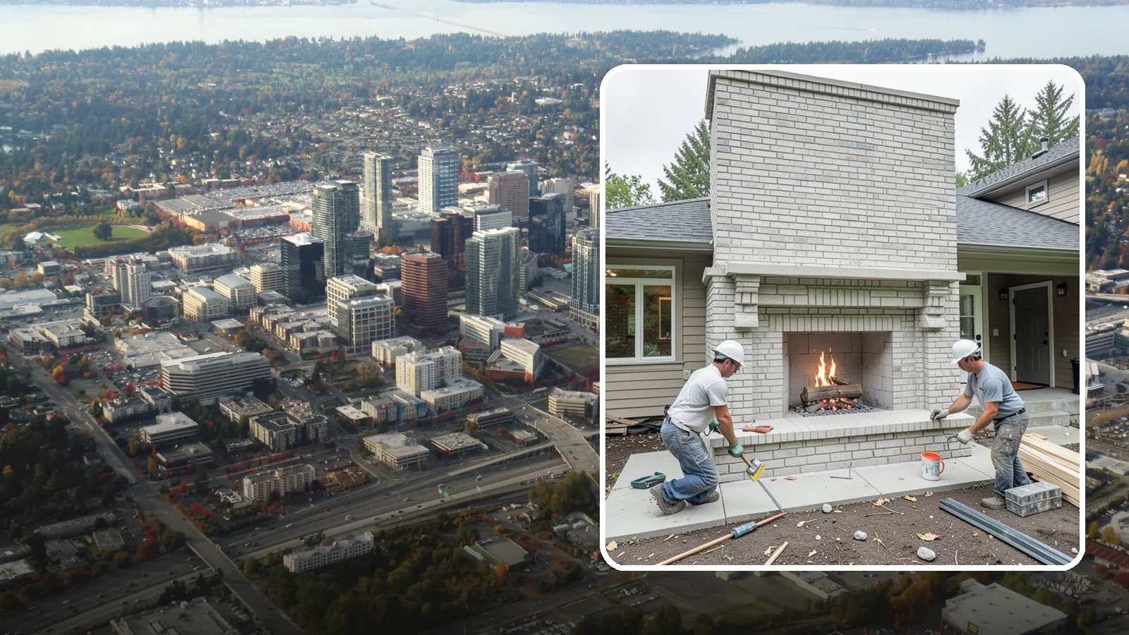 Fireplace Construction in Bellevue, King County, WA - Custom-built fireplaces engineered for safe, code-compliant warmth and lasting appeal.