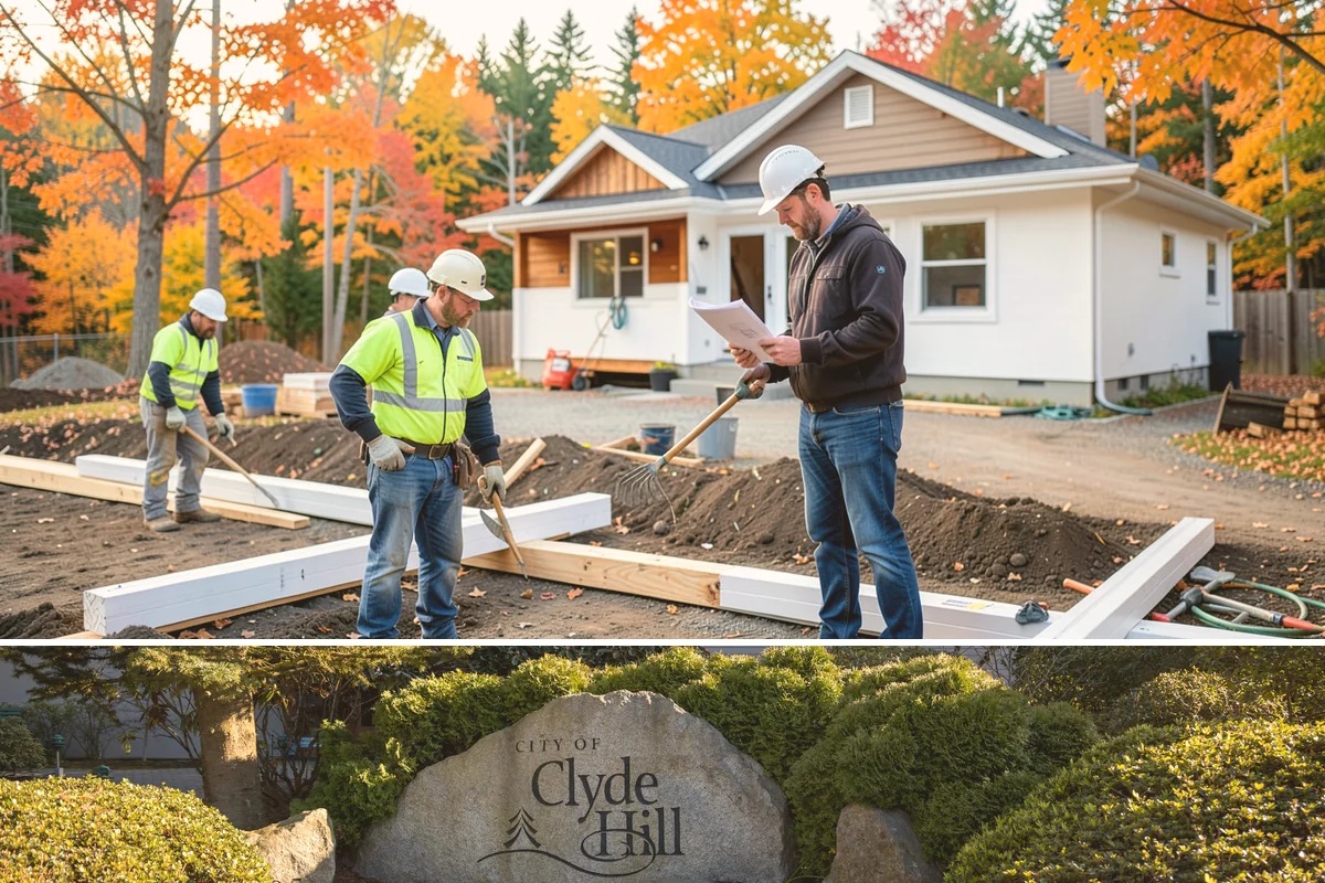 Fireplace Construction in Clyde Hill, King County, WA - Many homeowners plan fireplace construction in late summer so it is finished and ready before the cold, wet season arrives.