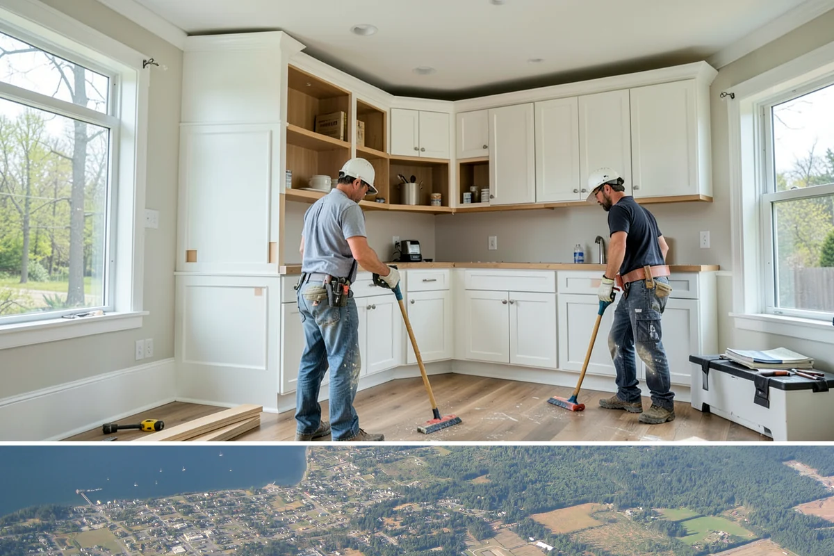 Fireplace Construction in Coupeville, Island County, WA - Many homeowners plan fireplace construction in late summer so it is finished and ready before the cold, wet season arrives.