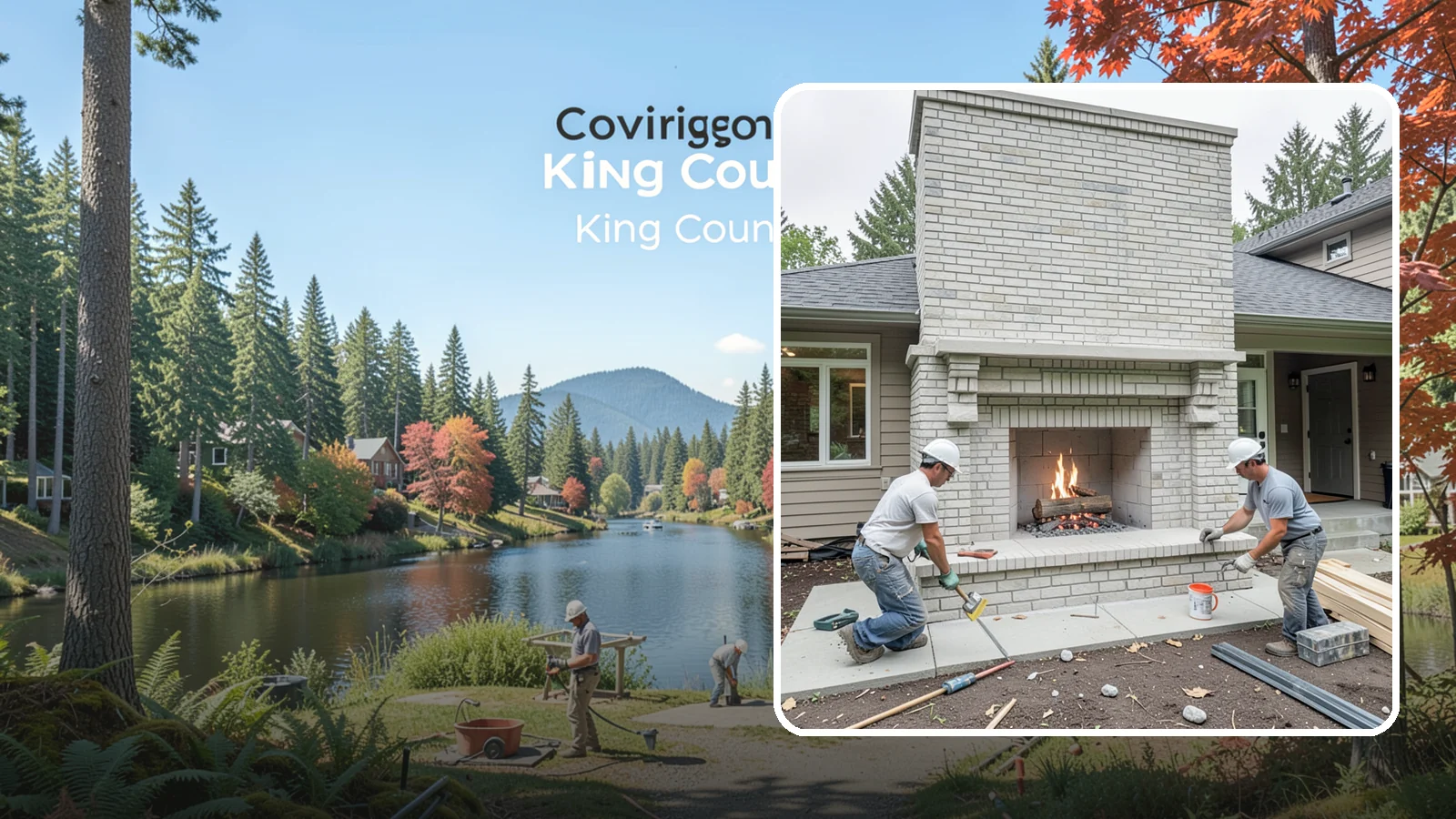 Fireplace Construction in Covington, King County, WA - Custom-built fireplaces engineered for safe, code-compliant warmth and lasting appeal.