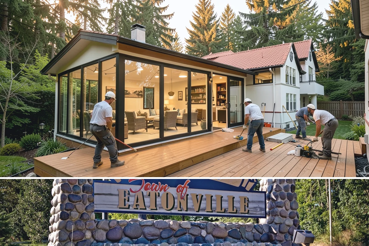 Fireplace Construction in Eatonville, Pierce County, WA - Many homeowners plan fireplace construction in late summer so it is finished and ready before the cold, wet season arrives.
