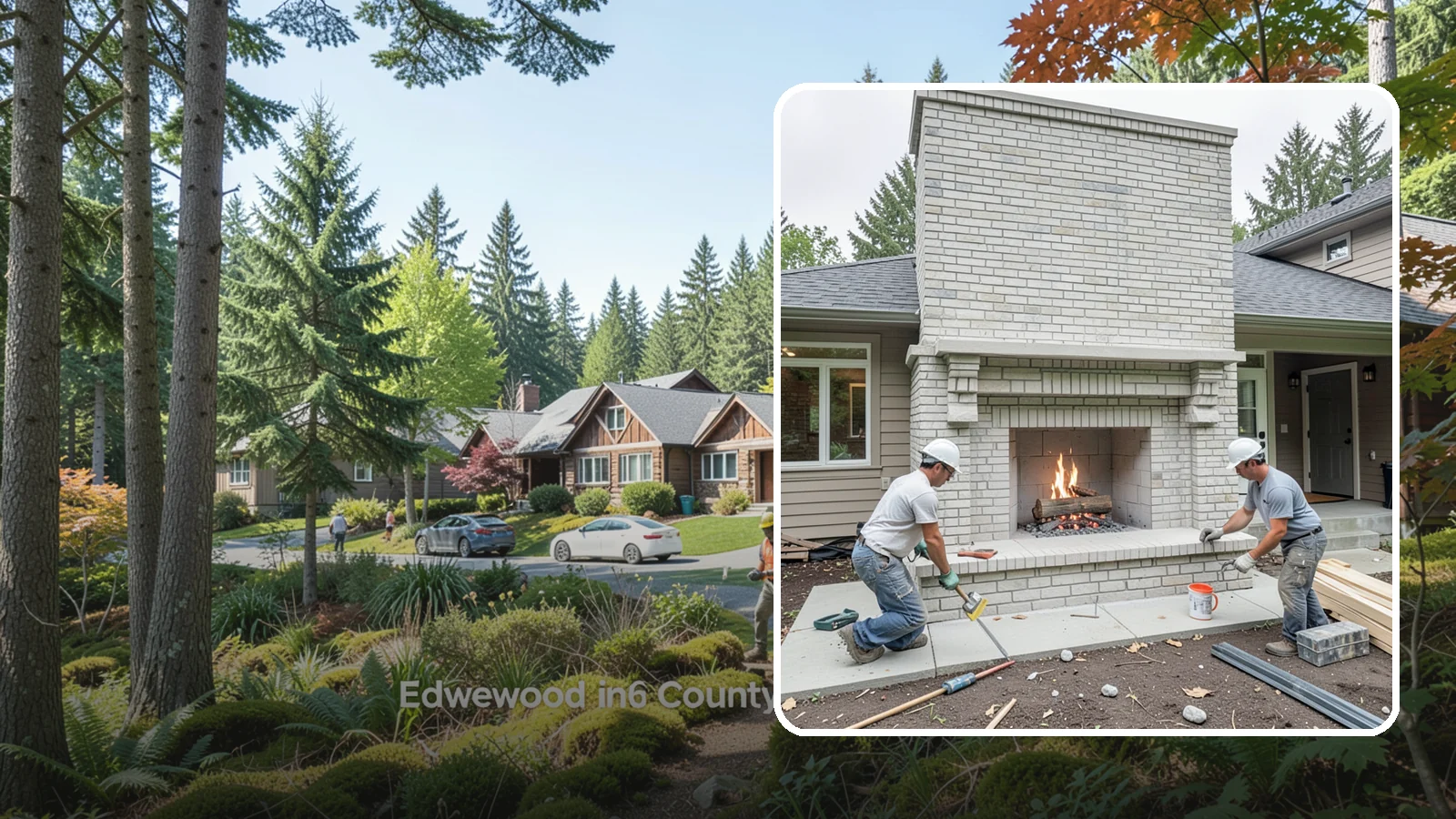 Fireplace Construction in Edgewood, Pierce County, WA - Custom-built fireplaces engineered for safe, code-compliant warmth and lasting appeal.