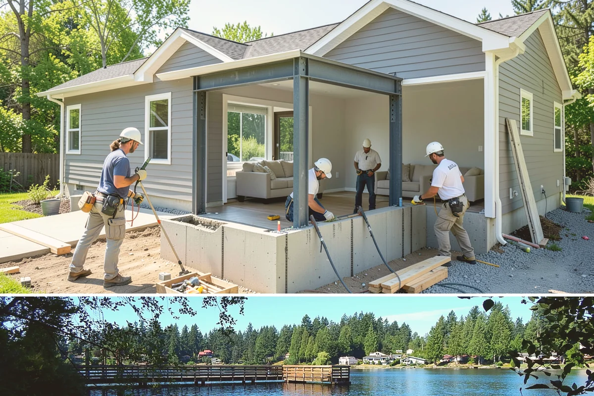 Fireplace Construction in Federal Way, King County, WA - Many homeowners plan fireplace construction in late summer so it is finished and ready before the cold, wet season arrives.