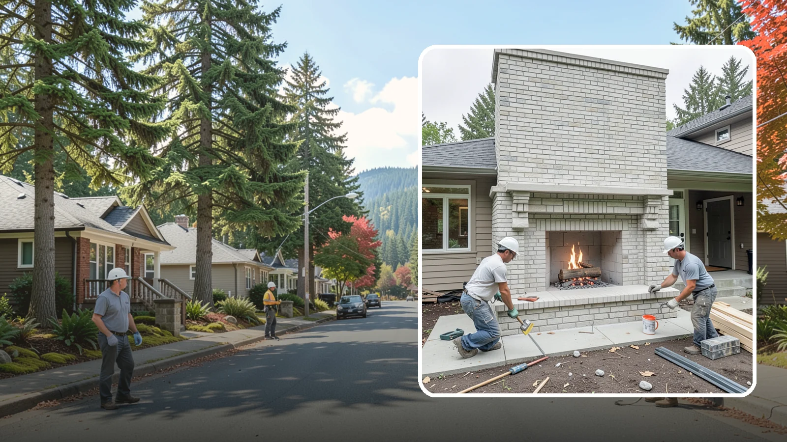 Fireplace Construction in Hunts Point, King County, WA - Custom-built fireplaces engineered for safe, code-compliant warmth and lasting appeal.