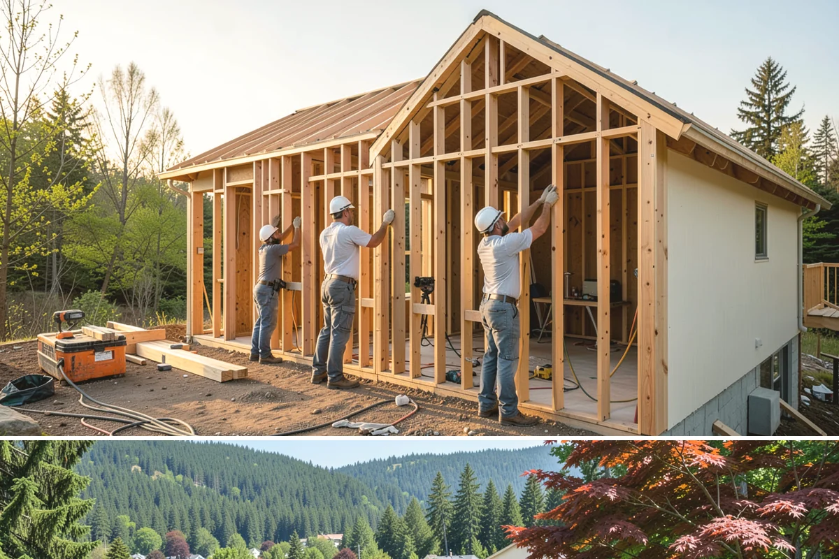 Fireplace Construction in Index, Snohomish County, WA - Many homeowners plan fireplace construction in late summer so it is finished and ready before the cold, wet season arrives.