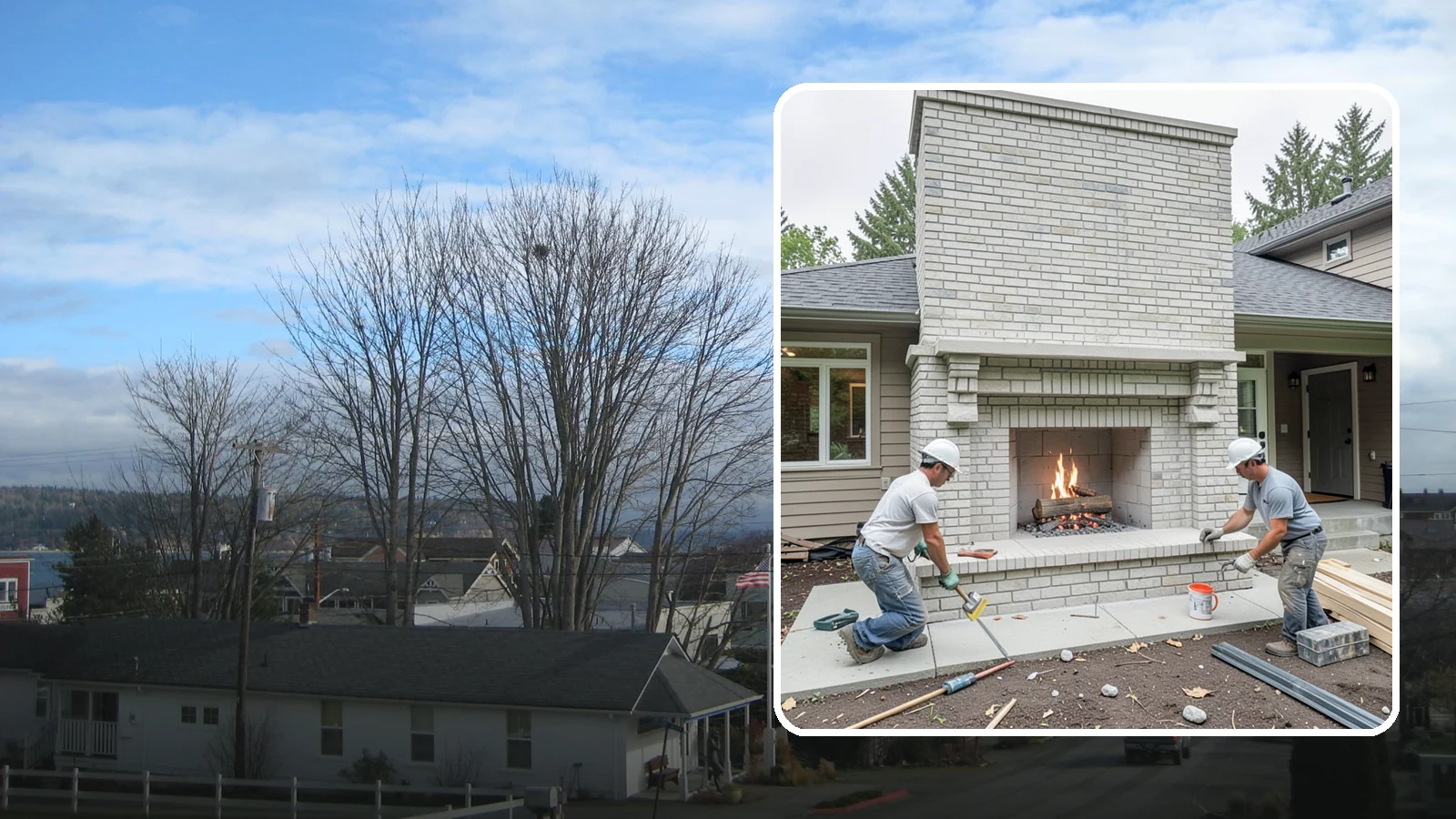Fireplace Construction in Langley, Island County, WA - Custom-built fireplaces engineered for safe, code-compliant warmth and lasting appeal.