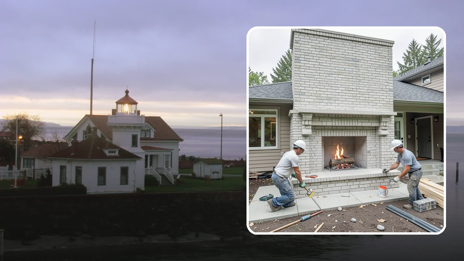 Fireplace Construction in Mukilteo, Snohomish County, WA - Custom-built fireplaces engineered for safe, code-compliant warmth and lasting appeal.