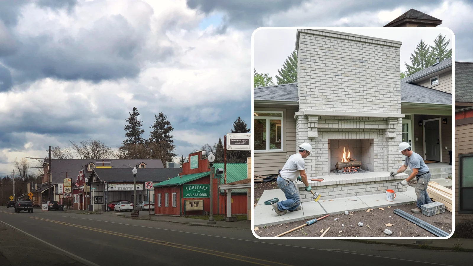 Fireplace Construction in Roy, Pierce County, WA - Custom-built fireplaces engineered for safe, code-compliant warmth and lasting appeal.