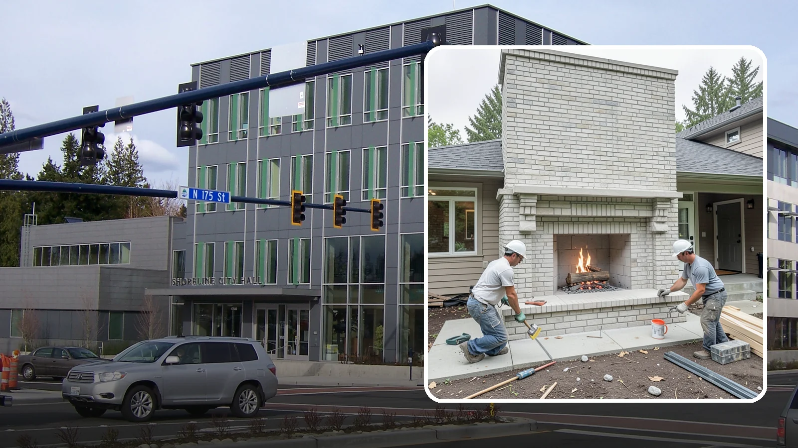 Fireplace Construction in Shoreline, King County, WA - Custom-built fireplaces engineered for safe, code-compliant warmth and lasting appeal.
