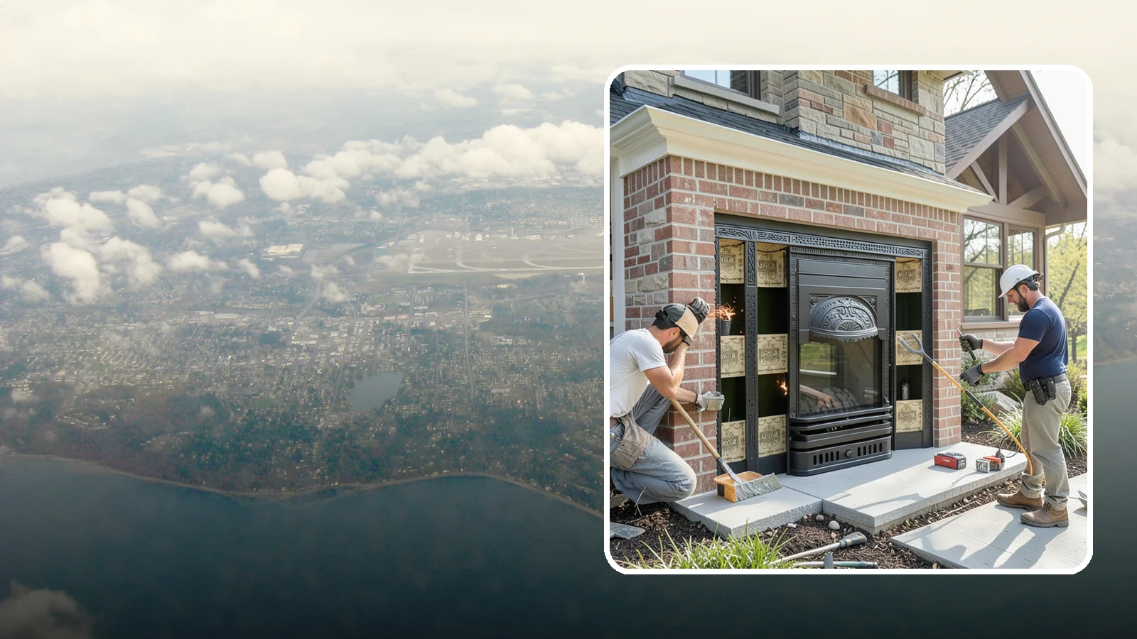Fireplace Insert Installation in Burien, King County, WA - High-efficiency inserts that transform a drafty open fireplace into a real heat source.